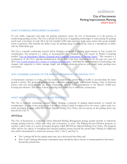 City of Sacramento Parking Improvement Planning