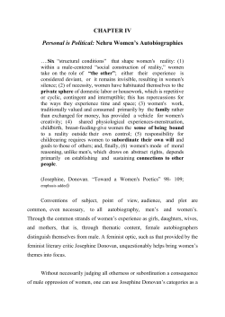 CHAPTER IV Personal is Political: Nehru Women`s Autobiographies