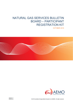 Natural Gas Services Bulletin Board &ndash; Participant Registration Kit