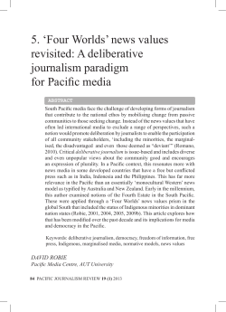 5. `Four Worlds` news values revisited: A deliberative journalism