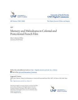 Memory and Melodrama in Colonial and Postcolonial French Film