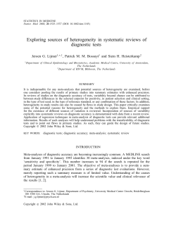 Exploring sources of heterogeneity in systematic reviews of
