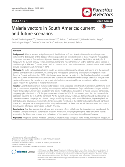 Malaria vectors in South America: current and future scenarios