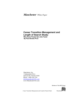 Career Transition Management and Length of Search Study: