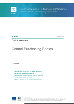 Public Procurement Central Purchasing Bodies - sigma