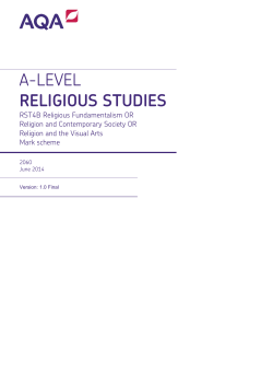 A-level Religious Studies Mark scheme RST4B