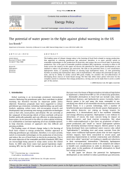 The potential of water power in the fight against global