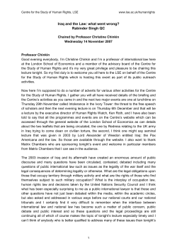 Iraq and the Law: what went wrong?