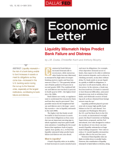 Liquidity Mismatch Helps Predict Bank Failure and Distress