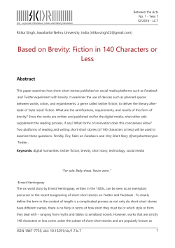 Based on Brevity: Fiction in 140 Characters or Less