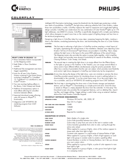 colorplay - Philips Color Kinetics