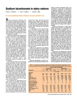 Sodium bicarbonate in dairy rations