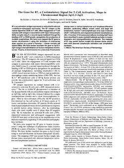 The Gene for B7, a Costimulatory Signal for T-cell
