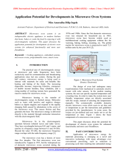 Application Potential for Developments in Microwave Oven Systems