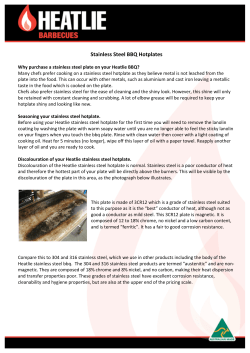 Heatlie Stainless Steel Hotplates Fact Sheet
