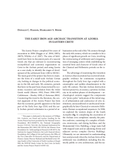 the early iron age-archaic transition at azoria in eastern crete