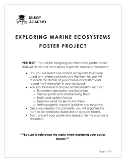 EXPLORING MARINE ECOSYSTEMS POSTER PROJECT