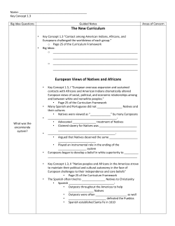 The New Curriculum European Views of Natives and Africans