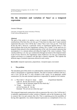 On the structure and variation of `hace` as a temporal expression