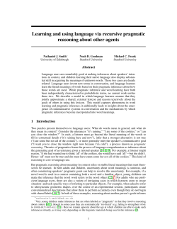 Learning and using language via recursive pragmatic reasoning