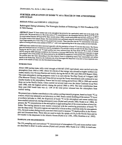 further application of bomb 14c as a tracer in the at mosphere
