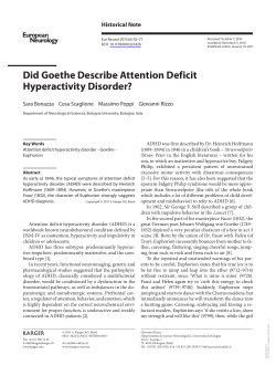 Did Goethe Describe Attention Deficit