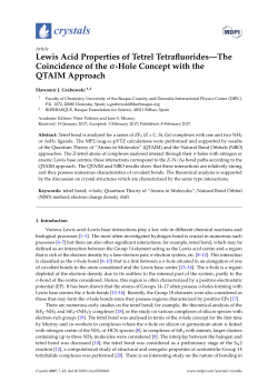 Lewis Acid Properties of Tetrel Tetrafluorides&mdash;The Coincidence of