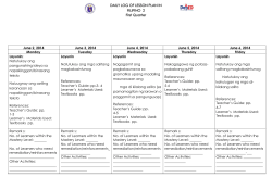 DAILY LOG OF LESSON PLAN IN FILIPINO 2 First Quarter June 2