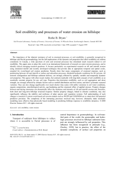 Soil erodibility and processes of water erosion on hillslope