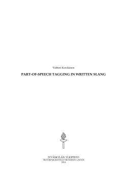 part-of-speech tagging in written slang