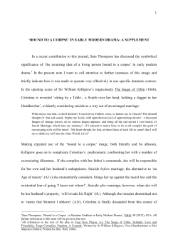 1 `BOUND TO A CORPSE` IN EARLY MODERN DRAMA: A