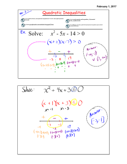 Solve: x2 - 5x - 14 > 0 - West Ashley High School