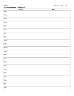 Naming Covalent Compounds