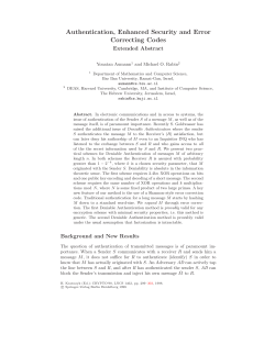 Authentication, Enhanced Security and Error
