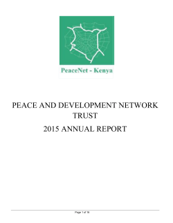 peace and development network trust 2015