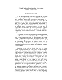 United Nations Peacekeeping Operations and the Use of Force