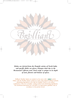 Menu - Brilliant Restaurant