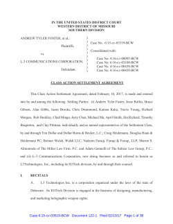 Class Action Settlement Agreement - Andrew Tyler Foster, et al. v. L