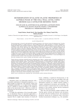 determination of elastic-plastic properties of alporas foam at the cell