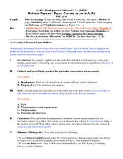 Mid-term Research Paper: Current issues in ArtEd