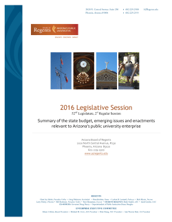 2016 Legislative Session - Arizona Board of Regents