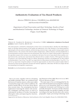 Authenticity Evaluation of Tea