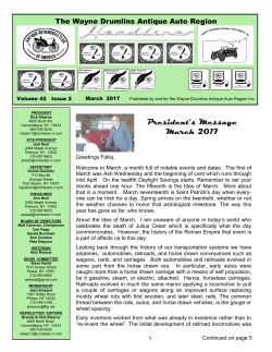 March 2017 - Some Memories (fallible) of Wayne Drumlins Beginnings