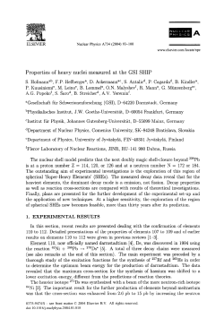 Properties of heavy nuclei measured at the GSI SHIP