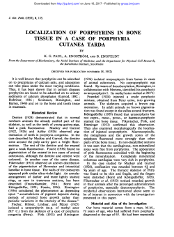 localization of porphyrins in bone tissue in a case of porphyria