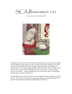 SCA Illumination 101 - the Barony of Atenveldt!