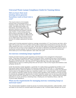 Universal Waste Lamps Compliance Guide for Tanning Salons