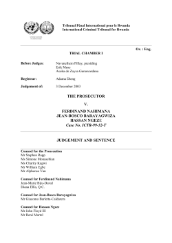 JUDGEMENT AND SENTENCE - International Human Rights Lexicon