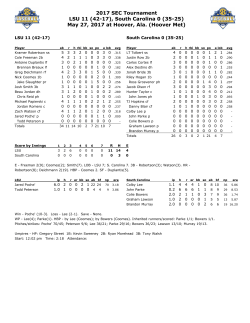 2017 SEC Tournament LSU 11 (42-17), South Carolina 0 (35