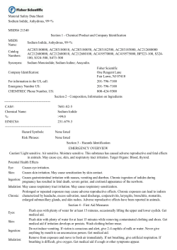 Material Safety Data Sheet Sodium Iodide, Anhydrous, 99+% MSDS